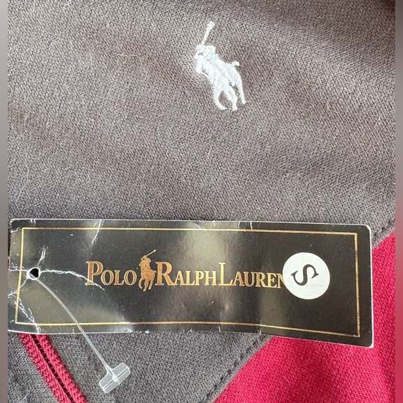 POLO Ralph Lauren Full Zip Hoodie NWT Size Small (Burgundy/Gray) - Picture 3 of 5
